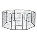 Pet Exercise Pen Tube Gate w/ Door - (8 Panel Playpen) Heavy Duty Folding Metal Out-Door Fence - 32" Playpen