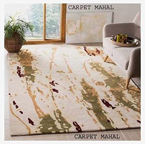 Image of Carpet Mahal Export Quality Handmade Tuffted Pure Woollen Carpet for Living Room Bedroom Size 8 x 10 feet (240X300 Cm) Color-Multi