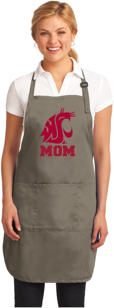 Broad Bay Deluxe Washington State University Mom Apron Official Washington State Mom Logo Aprons