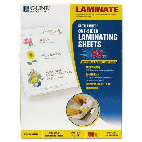 C-Cline 65004 Cleer Adheer Nonglare Laminating Film, 2 mil, 9 x 12, 50/Box