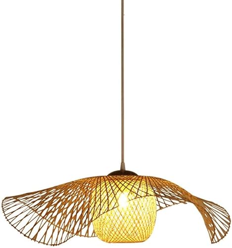 RAHYMA Lámpara colgante grande de mimbre de bambú de 21.6 pulgadas, estilo sudeste asiático, juego de 1, lámpara colgante de techo con cable