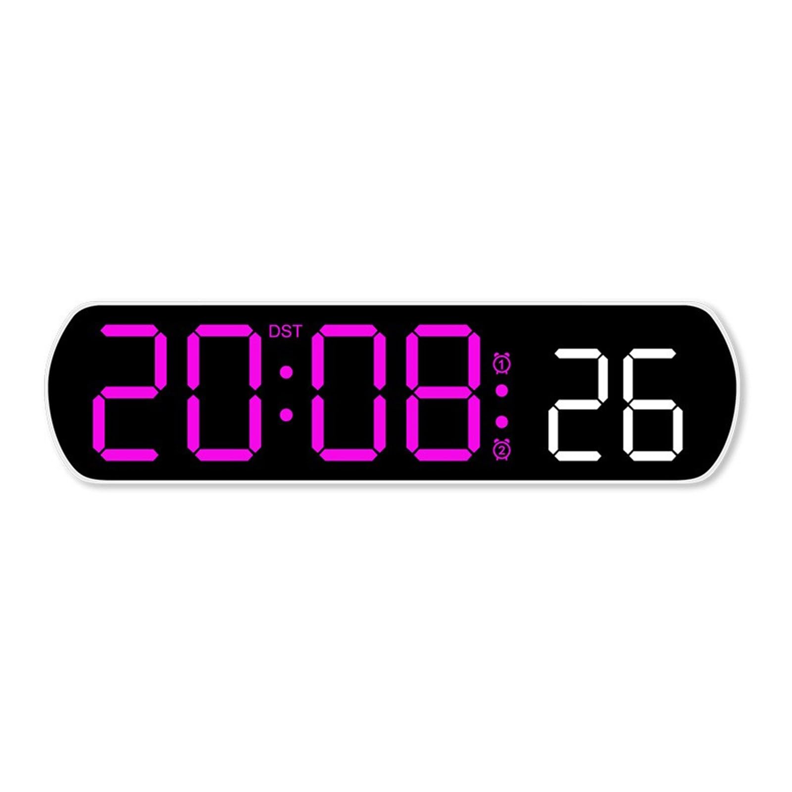 EXQIOUR Multifunctional Digital Alarm Clock LED Desk Clock with 2 Alarms Date Temperature Display Countdown Timer Bedroom Decors Dimmable Alarm
