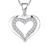 925 Sterling Silver Heart Pendant Necklace for Women – Dainty Love Pendant, Elegant Minimalist Jewelry Gift for Her, Valentine’s Day, Birthday or Anniversary, 20” Chain, Romantic Silver Charm