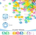 1000+ Pcs Perles de Pony Bulk Glow dans l'obscurité, 6x9 mm Perles en plastique pour bracelets faisant de l'artisanat le tressage des cheveux DIY Bracelet d'amitié, Kit de perles de poney multicolores pour les filles