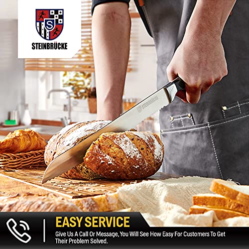 Steinbrücke Bread Knife Serrated Bread Knife 10 Inch, Sharp Bread Slicing Knife Of High Carbon German Steel, Bread Cutter For Homemade, Baking, Cake And Crusty Bread #TOP6