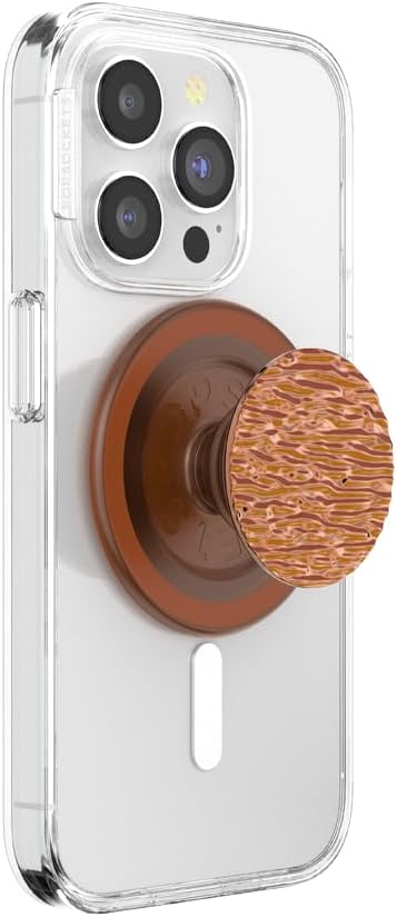 PopSockets Phone Grip for MagSafe with Kickstand, Magnetic Stand, Swappable Top, Secure Hold for iPhone MagSafe Cases, Phone & Tablet Grip - FATA Morgana Amber