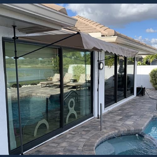 Store de terrasse rétractable 2,5m | Auvent manuel extérieur résistant UV et eau