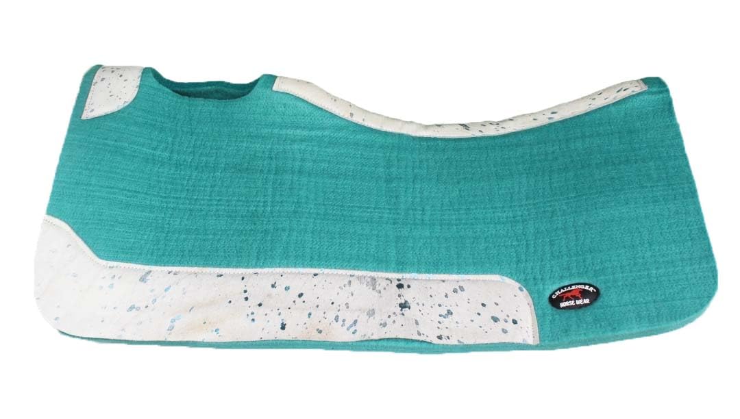 CHALLENGER Horse 39232TL - Sottosella terapeutica in feltro di lana, 81 x 76 cm, colore: foglia di tè