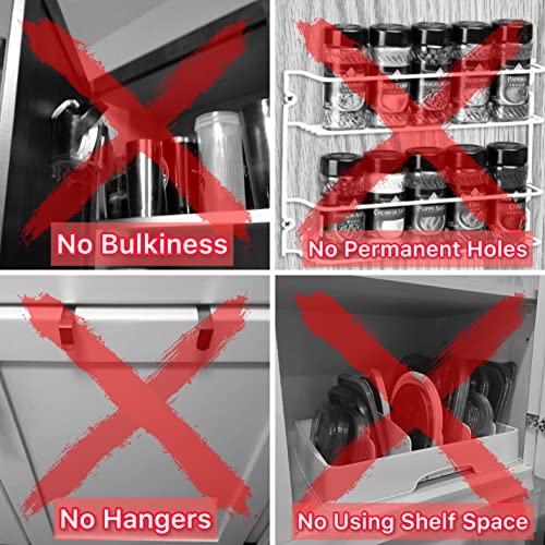 Slim Caddy Original Cabinet Door Organizer | Optimize Your Cabinet Space | Kitchen Plastic Lids Organizer, Bathroom Accessories, Under Sink Organizer, And More | 2 Pk, 8”L X 3.5”H X 1.8”D Each #TOP2