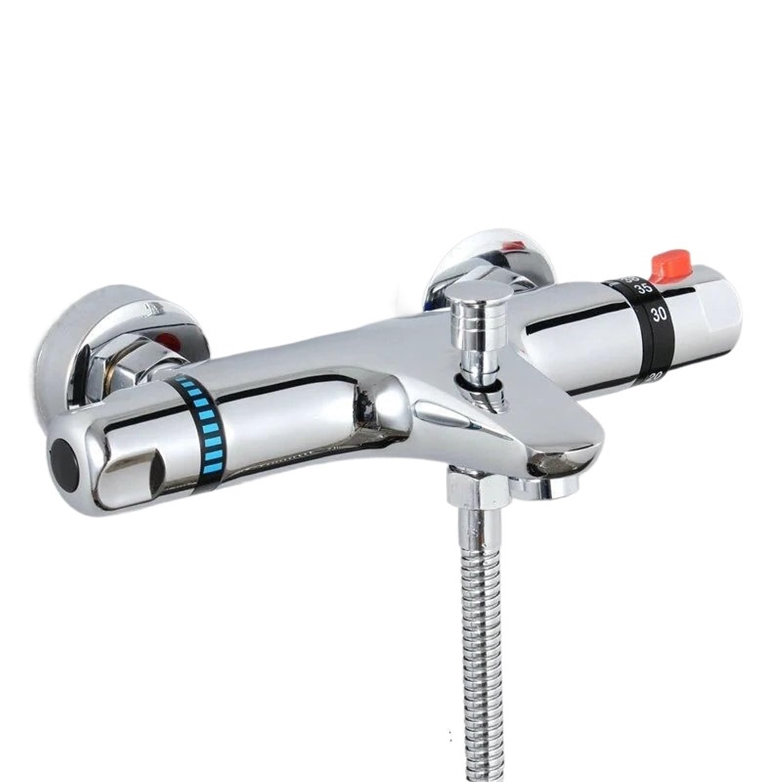 Xpjyua Left Hot Thermostatic Shower Mixer Thermostatic Shower Faucet Mixing Valve Bathroom Combination Water Bathtub Mixer Tap With Reversed Inlets(Left Hot)