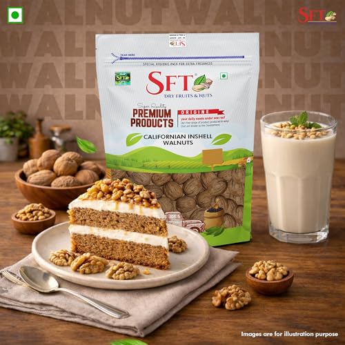 Image of SFT Premium Inshell Dried Walnut 500g (Pack of 1) | Dry Fruits, Healthy Snacks | Large Size | Walnut with Shell | Rich in Protein, Antioxidants & Source of Omega-3
