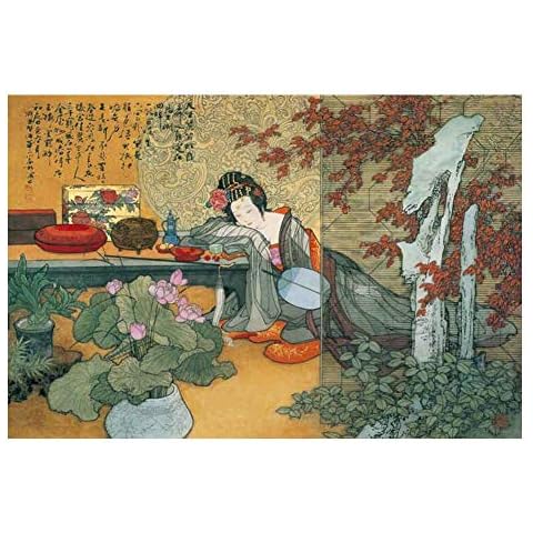 BLANCHO BEDDING Rompecabezas de 500 Piezas Pinturas Chinas Belleza Antigua Cover