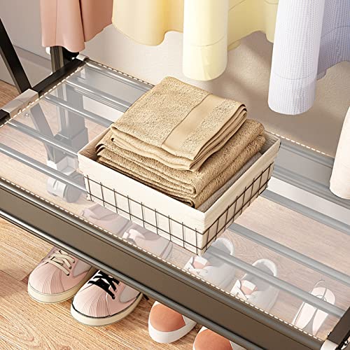 Zusammenklappbarer Wäscheständer, zusammenklappbar, platzsparend, Aluminiumlegierung, einziehbar, winddicht, für den Innen- und Außenbereich