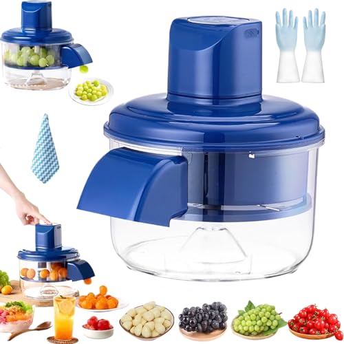 Grape Peeling Machine,2025 New Automatic Small Fruit Peeling Tool, Electric Peelers Fruit and Garlic Peeler, Rechargeable Commercial Smart Fruit Machines for easy Kitchen Peeler (Blue)