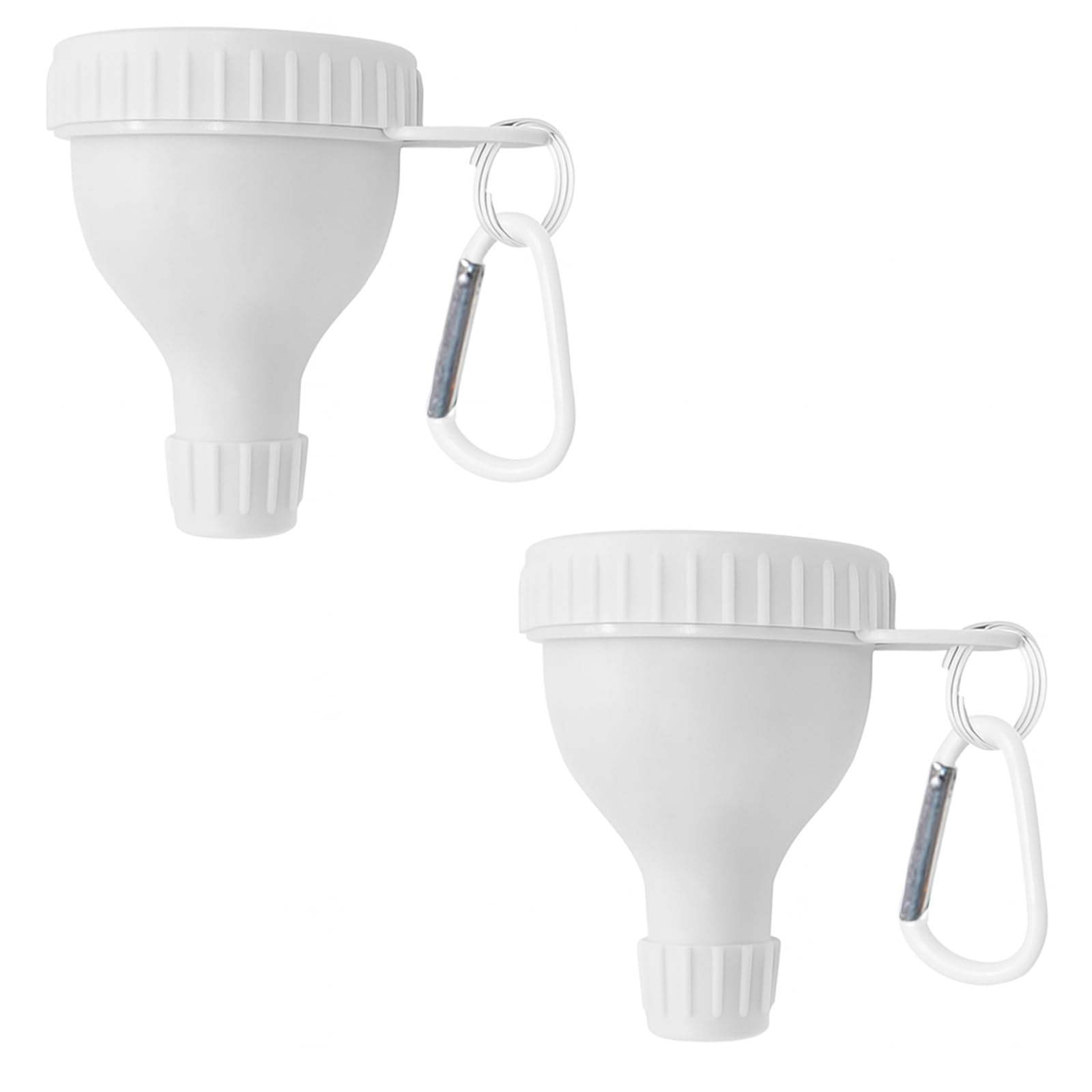 Photo 1 of 2 Pack Protein Powder Container to Go - Mini Funnel with Keychain and Keyring, Water Bottle Funnel for Shakers?White?
