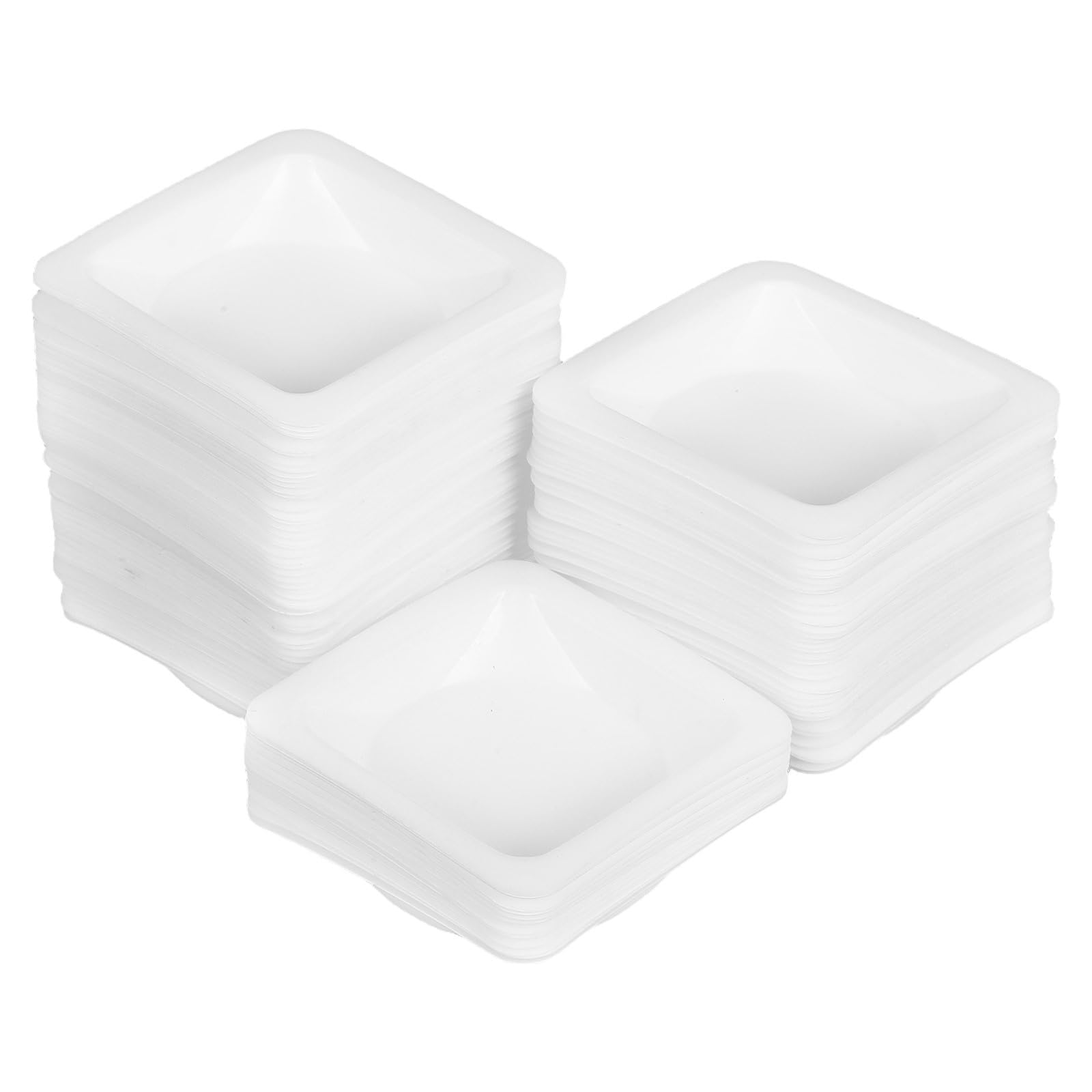Cabilock 100 Stück Labor Wägeschalen Kunststoff 4.6X4.6X0.7cm Präzisionsschalen für Genaues Wiegen und Mischen Im Labor Vielseitig für Verdampfungsschale und Petrischalen