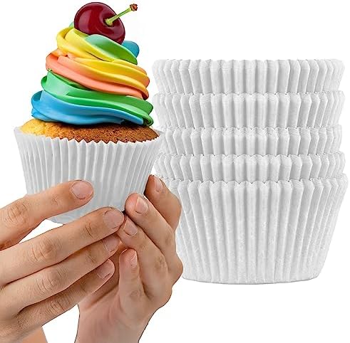 Muffin Liners for Baking - 100pcs White Thick Jumbo Cupcake Liners Baking Supplies, Extra Large Size Parchment Paper Sheets Cute Cups, Greaseproof Pan Liner Wrappers Kitchen Accessories