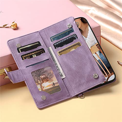 Étui de téléphone Redmi Note 10 portefeuille cuir violet à rabat - 5