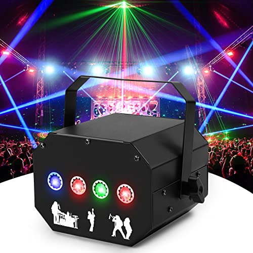 Lumière de Fête Éclairage de Scène RGB 7CH DMX Disco Effet D'éclairage de Scène 24W Son Activé Lumière de Étoiles Stage Light pour Fêtes, Halloween, Noël, Disco Cover