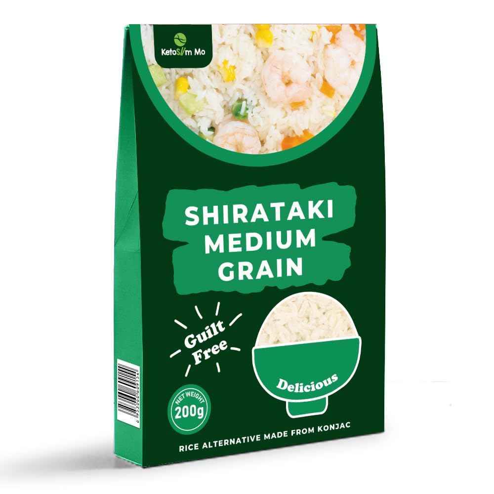 SHINSAKURA Shirataki Medium Grain Rice Alternative, 200g, Konjac-Based, Low-Carb, Guilt-Free Pack of 5 - Image 3 thumbnail