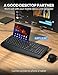 SABLUTE Wireless Keyboard and Mouse Combo - Full Size Ergonomic Wrist Rest, Silent Typing, Phone Holder, 2.4 GHz, 3 Level DPI, Batteries Powered, Compatible with PC, Laptop, Windows, macOS