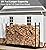 Khordin 8ft Firewood Rack Outdoor Adjustable Heavy Duty Wood Rack Fire Wood Holder for Indoor Storage Fireplace Metal Lumber Organizer Wood Stand Stacker, Black