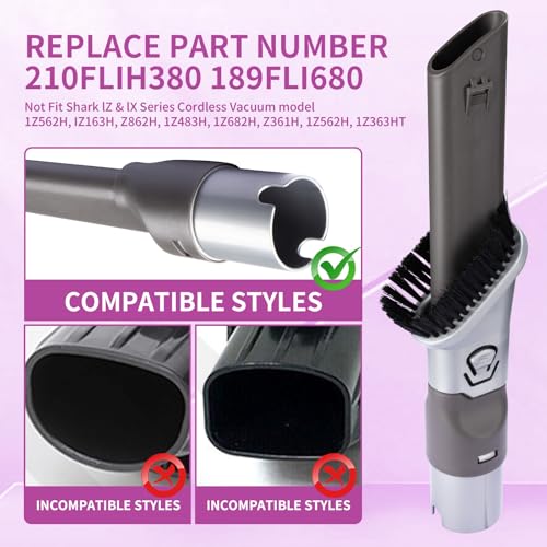 Image of 2-in-1 for Shark Crevice Tool and Horse Hair Shark Vacuum Brush Attachments Replacement Rocket HV301, HV322, HV300, HV320, Rotator NV Series NV751 NV752 NV680 NV681Vacuum Cleaner