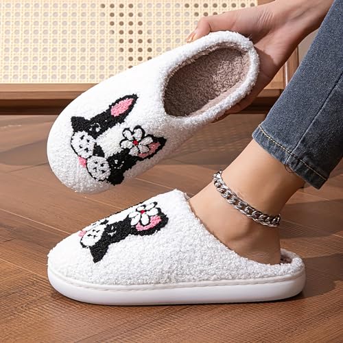 Image of Women's Men's Cute Frog Slippers Fuzzy Memory Foam Kawaii Cartoon Animal Slippers Winter Warm Fluffy Shoes