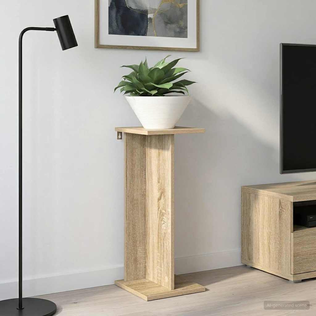 Soporte para plantas de madera de ingeniería, 25 x 25,5 x 60,5 cm, estante