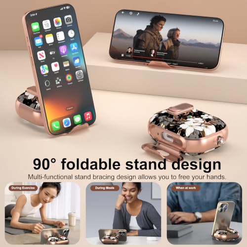 Image of for AirPods Pro 2 /1 Case with Safety Lock & Phone Stand, Flower