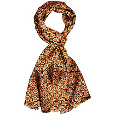 Lorenzo Cana Herren Schal 100% Seide in harmonischen Farben bedruckt doppellagig Seidenschal Seidentuch Tuch Dandy Style 30 cm x 160 cm Cover