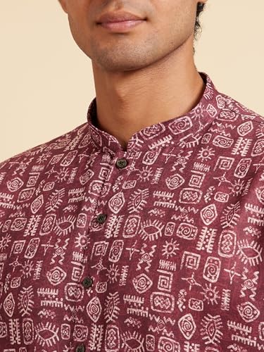 Image of DIWAS BY MANYAVAR Men's Cotton Blend Printed Kurta (1pc)