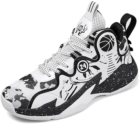 Xemuck Boys High Top Basketball Shoes Youth Fashion Lightweight Volleyball Sneakers Comfortable Non-Slip Footwear Girls Athletic Running Shoes