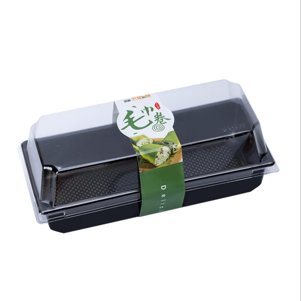 50Pcs Reusable Sandwich Box With Clear Lids, Plastic Container for Sushi, Swiss Roll, Cakes, Cookies, Pastries, Dessert, Fruits, Salad Display, 7.5"x3.3"x2.3"
