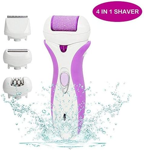 Women Electric Shaver - 4 in 1 Rechargeable Cordless Ladies Hair Removal Epilator with Pumice Stone Rollers for Face Bikini, Line, Leg, Armpit by HiGuard ( Purple )