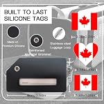 Canada Luggage Tag 6 Pack, Canadian Flag Luggage Tags for Suitcases Waterproof Silicone Travel Baggage Bag Tags with Stickers & Name Cards