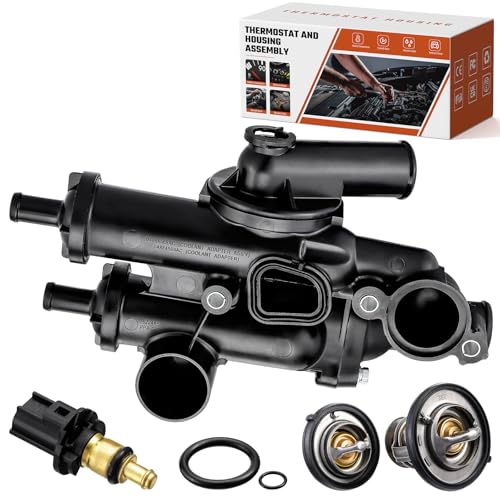 ISINSWIFT 68003582AB - Conjunto de carcasa de termostato para Chrysler 200 2011-2014 Sebring 2008-2010, apto para Dodge Avenger 2008-2014 Journey & Compass 2009-2017 Patriot 2013-2017 4Cyl 2.4L 2.4L