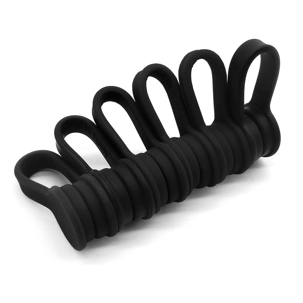 Xrkuu Black 6 Pieces Magnetic Cable Ties, Reusable Cable Organisers Silicone Magnetic Cable Clips Cable Straps Cord Organiser For Organizing And Bundling Wires, Cords, Charger, Earphone