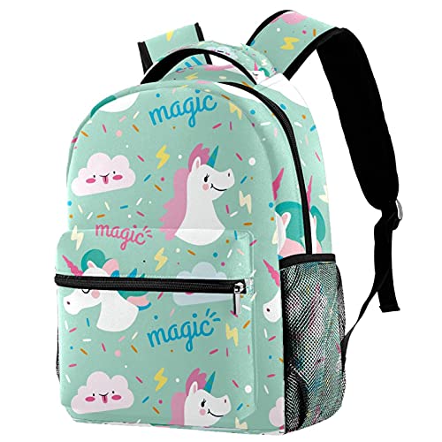 Sac à dos enfant licorne nuages porte-bouteille fille garçon école