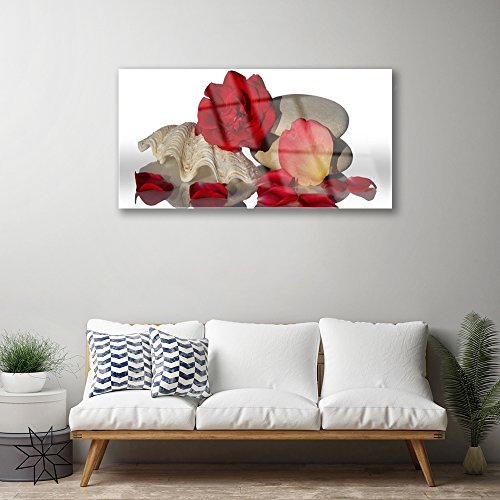 Plastique imprimés tableau mural verre acrylique 100x50cm pierres rose - 4