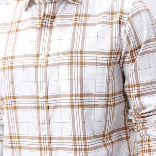 Image of BASICS 100% Cotton Checked Shirt for Men | Slim Fit | Everyday Smart Casual Wear | Full Sleeve