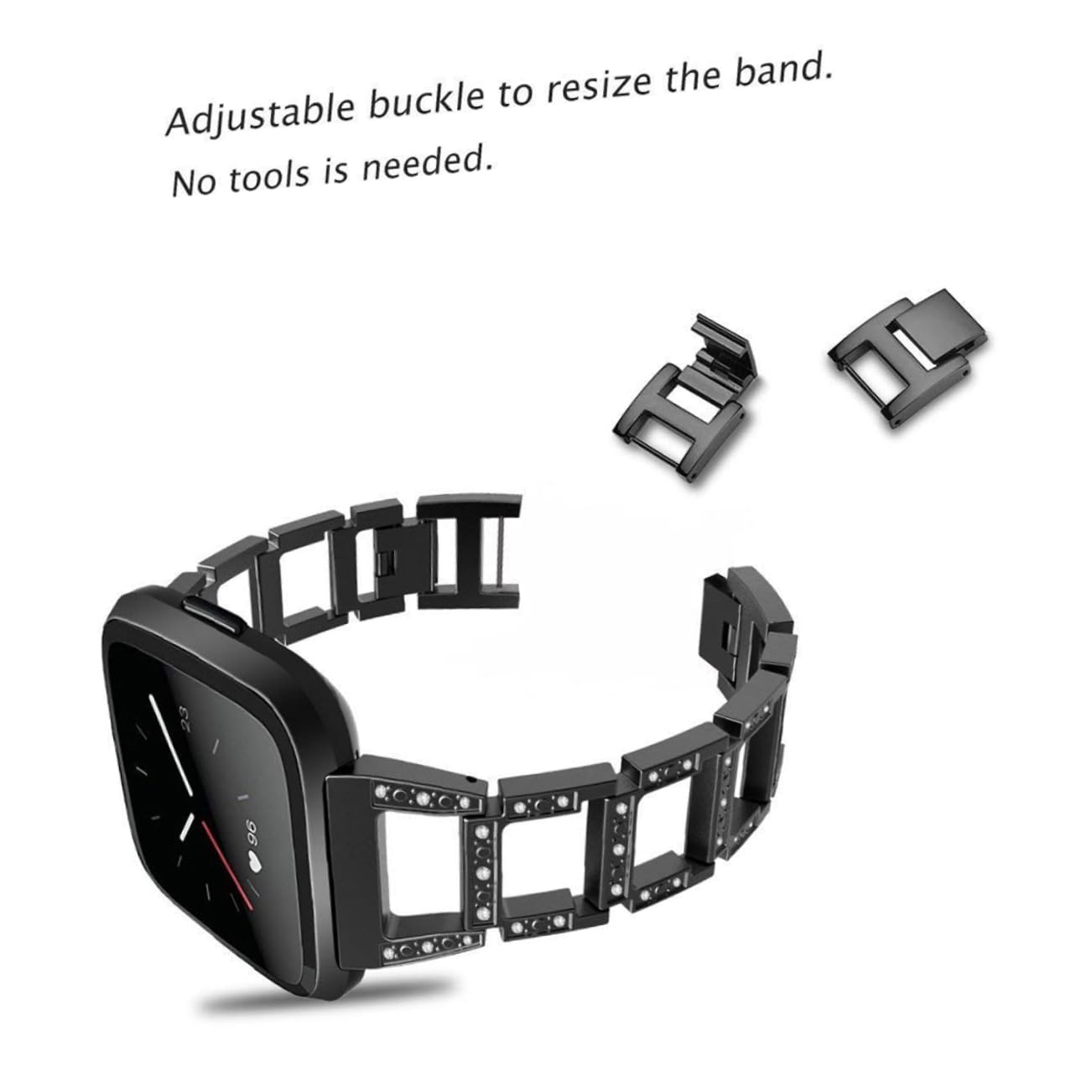 HEMOTON 2 Pièces Bracelet De Montre En Acier Inoxydable Bracelet De Montre- De Remplacement En Acier Inoxydable Trapézoïdal Lite