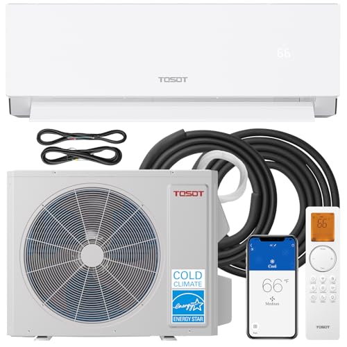 TOSOT 12,000 BTU 24.5 SEER2 Mini-Split Air Conditioner & Heater, Energy Star & Cold Climate Certified, Ductless Inverter AC Unit with WiFi, Supports ERV System, 208-230V, Aoraki Series, White