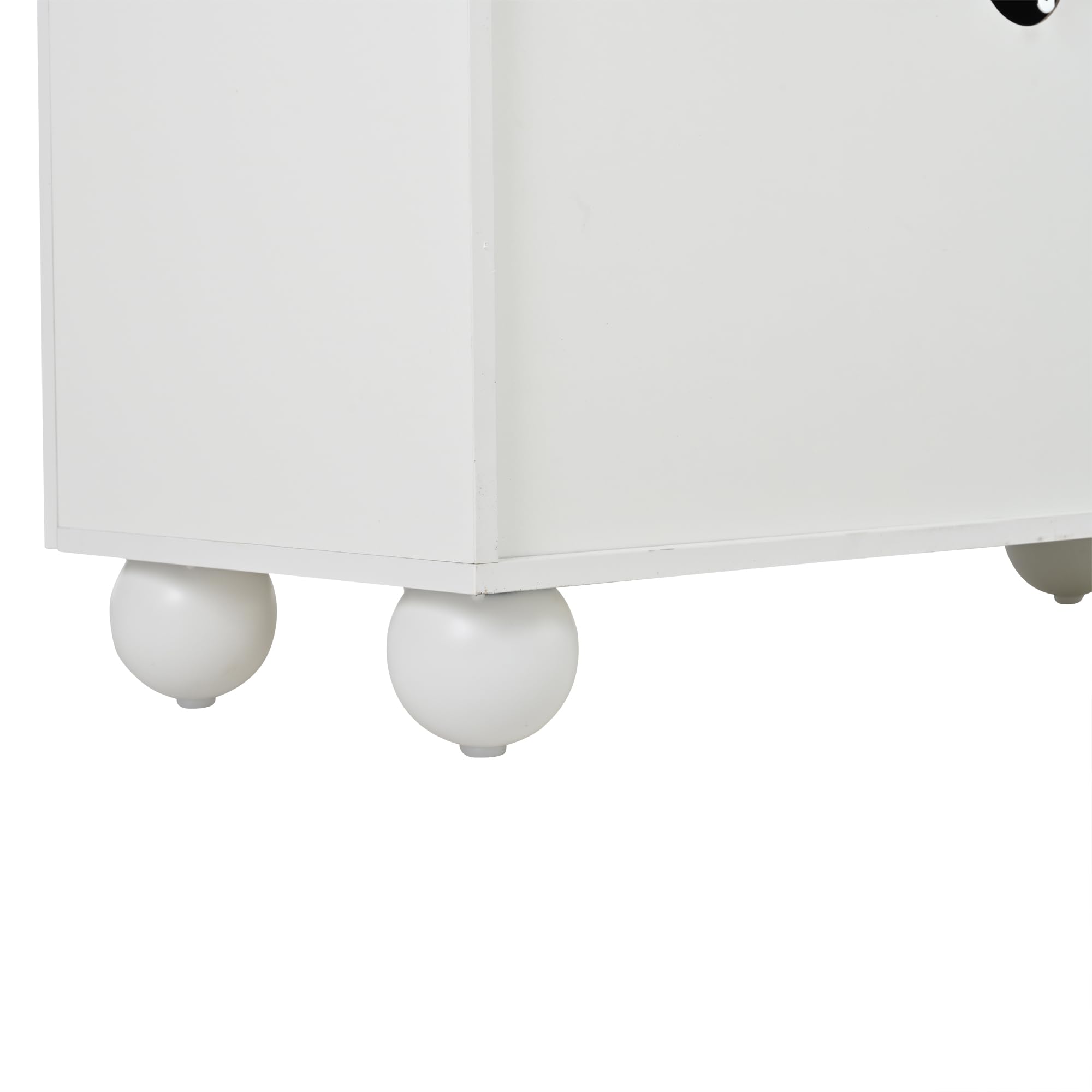Armario de TV con 4 armarios, soporte para TV y armario de televisión con 6 patas de bola de metal, adecuado para televisores de 80 pulgadas, color madera + blanco, 180 x 40 x 45 cm