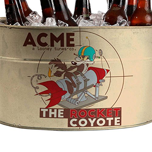Balde para Gelo Looney Tunes ACME The Rocket Coyote Bege em Metal - Urban - 39x24 cm