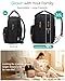 Qualyphant Extra Large Diaper Bag Backpack for Two Kids Twins - Expandable Baby Bag (26-36L), Dual Big Compartments - Includes Changing Pad & Stroller Straps, Unisex Black