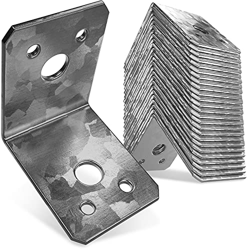 INNONEXXT® Conector angular | 50 x 50 x 40 x 2 mm 25 piezas | ángulo, soporte angular, escuadra madera, ángulos metálicos, escuadras metalicas grandes, ángulo de acero, escuadras madera Cover