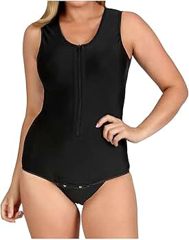 InstantRecoveryMD Womens Tank Bodysuit with Front Zipper