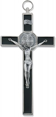 McVan Inc. 8 Crucifijo de epoxi negro de San Benito - Regalo decorativo religioso 119-04- MCVAN