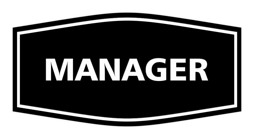 Signs ByLITA Fancy Manager Sign (Black) - Large
